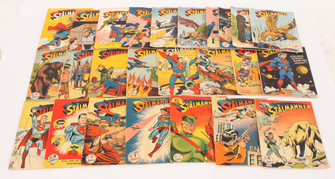 Serietidningar 25st, "Stålmannen", 1952