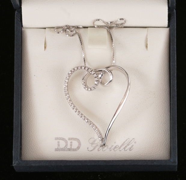 Halsband med hänge, 18k vitguld, Davite & Delucchi, Italien