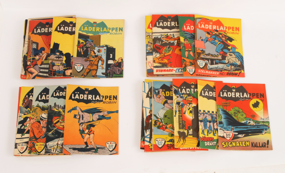 Serietidningar 47st, "Läderlappen och Robin", 1952-55