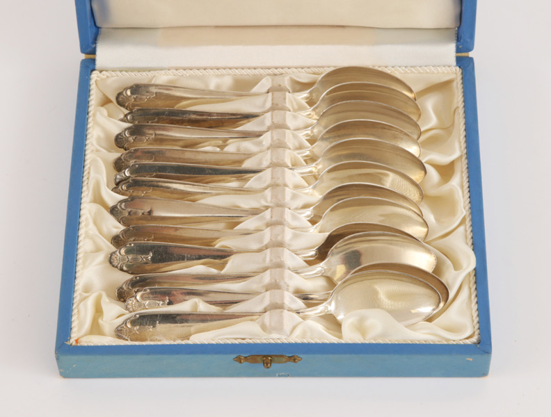 Kaffeskedar 12st, silver, "Vasa"