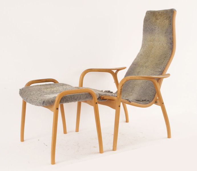 Fåtölj med fotpall, "Lamino", Yngve Ekström för Swedese