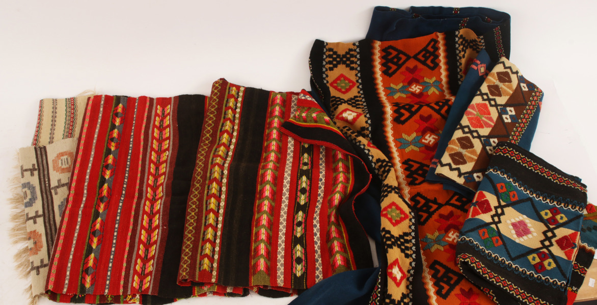 Allmogetextilier 7 delar