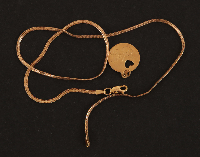 Halsband med hänge, 18k