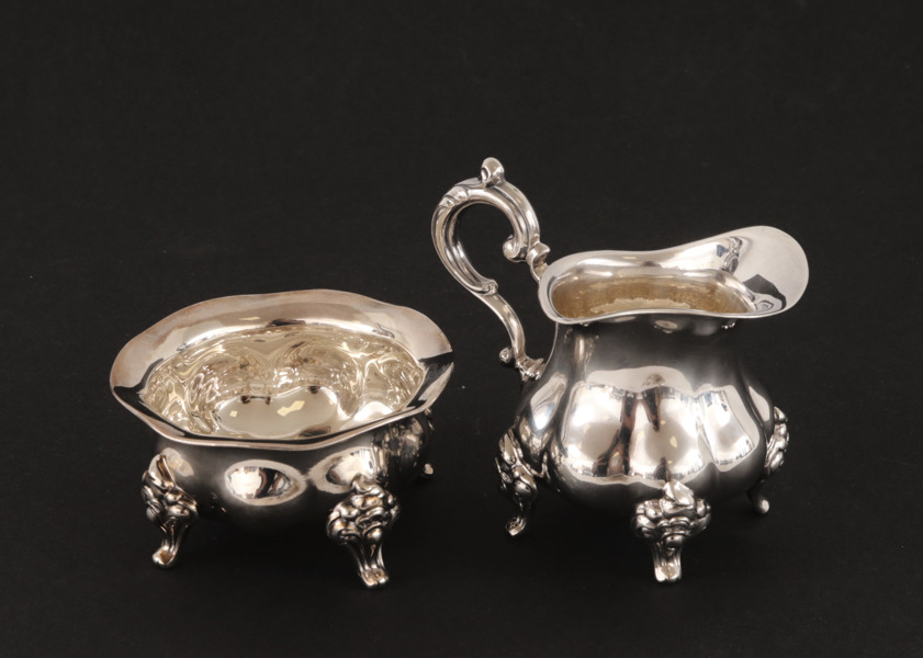 Gräddkanna och sockerskål, silver/sterlingsilver, 1900-tal