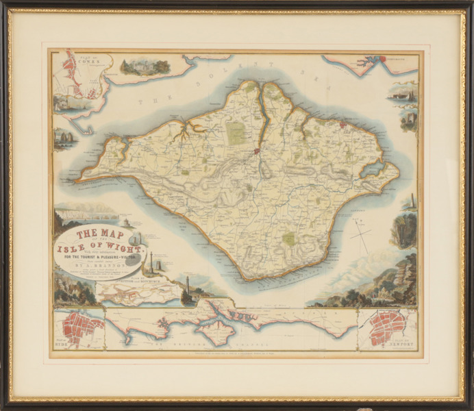 Turistkarta, "The map of Isle of Wight", författad 1860