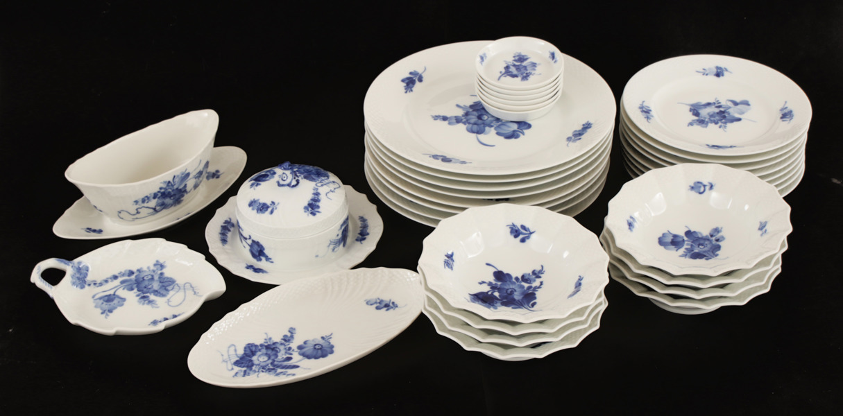 Matservis, "Blå blomster", Royal Copenhagen, Danmark