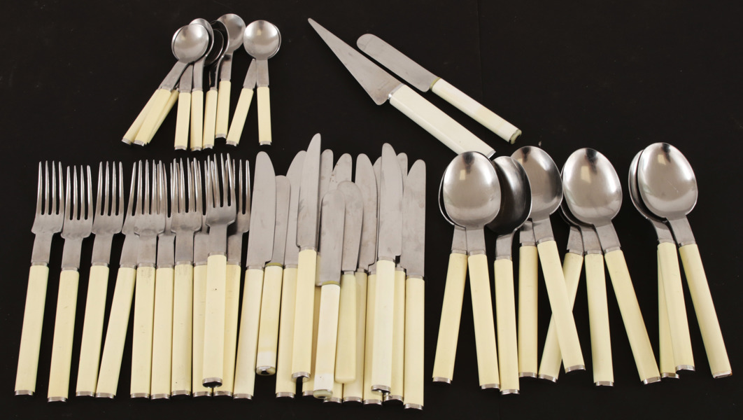 Bestickservisdelar 43st, "Oval Steel", Mikael Björnstjerna för Boda Nova