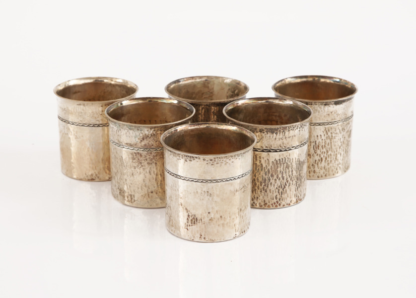 Bägare 6st, silver, Lars Råström, 1979