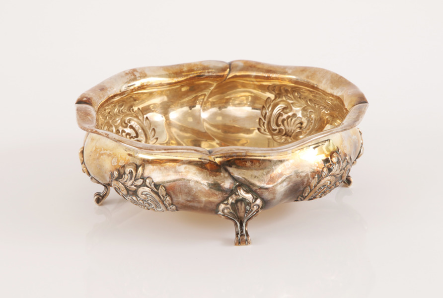 Skål i sterlingsilver, rokokostil, 1900-tal