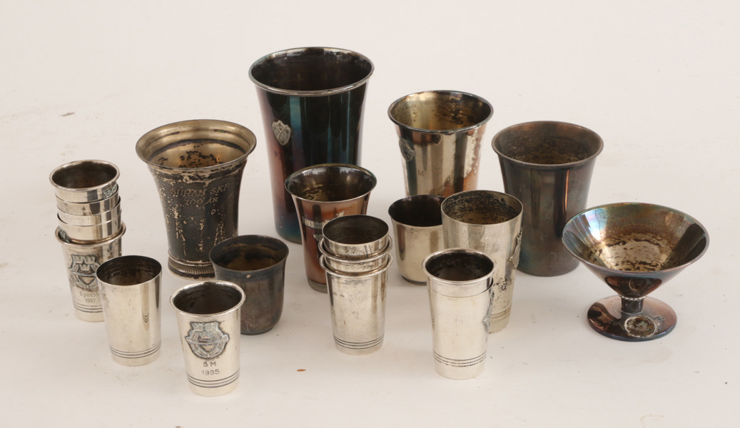 Parti silverbägare, m.m.