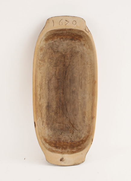 Tråg, allmoge, bär datering 1670