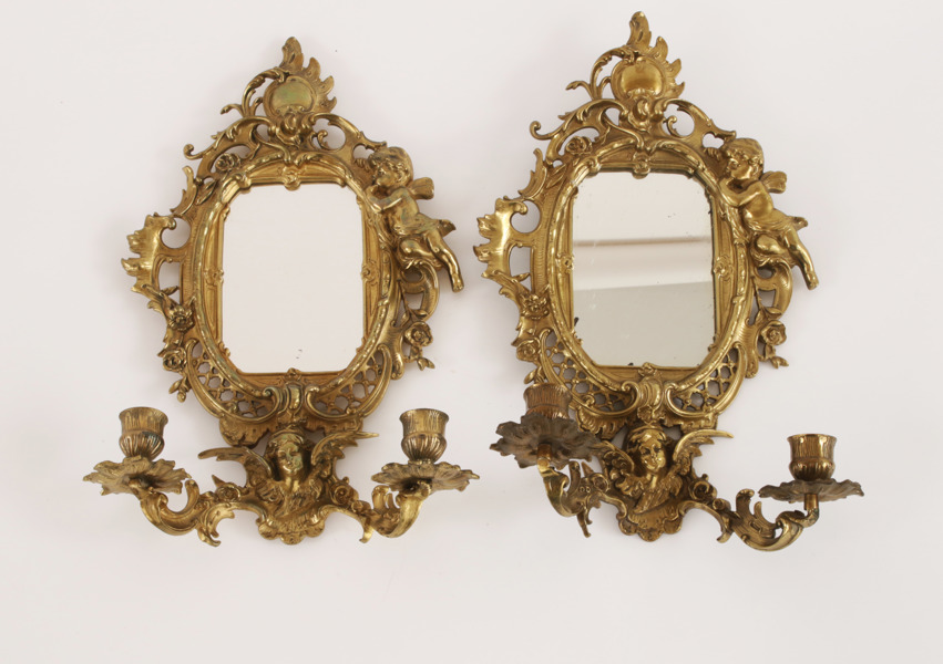 Spegellampetter ett par, tidigt 1900-tal