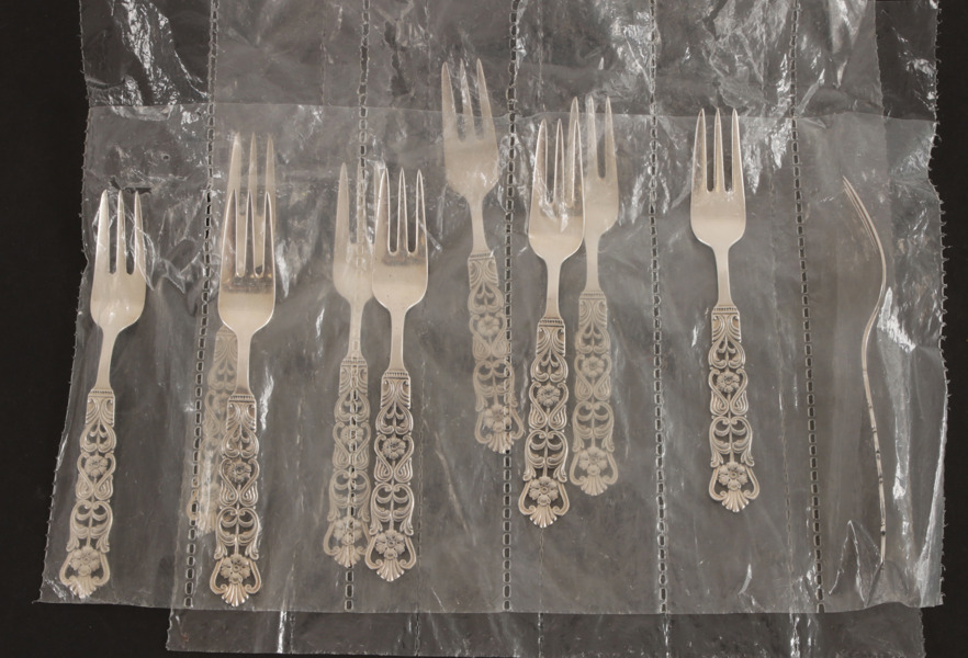 Dessertgafflar 10st, silver