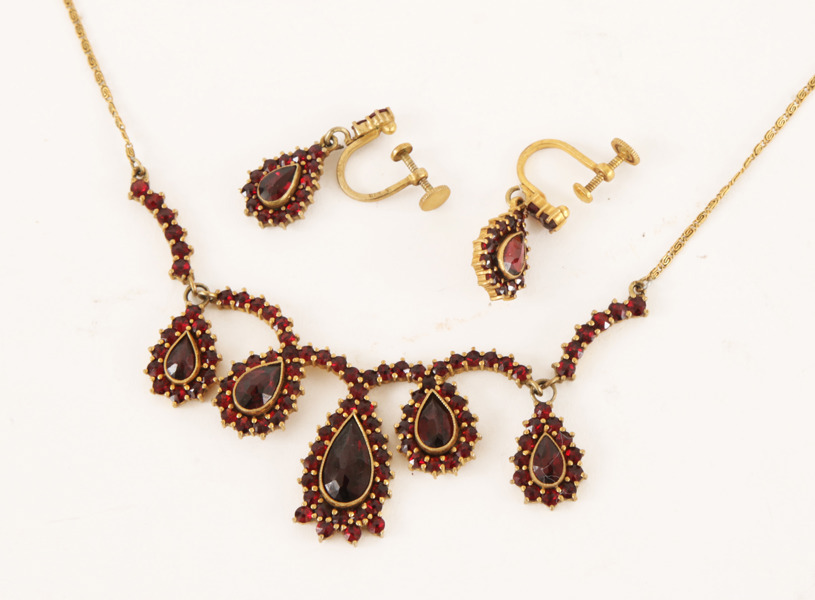 Granatsmycken 3 delar