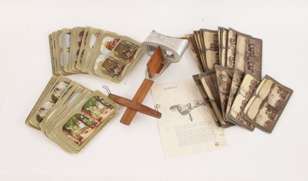 Stereoskop med bilder, tidigt 1900-tal