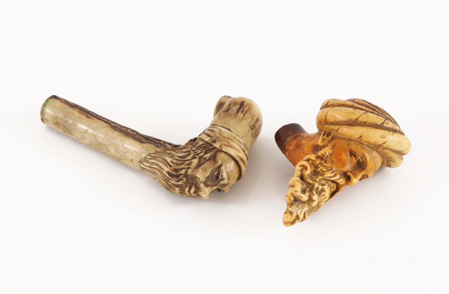 Piphuvud samt spatserkäpp, 1800-tal