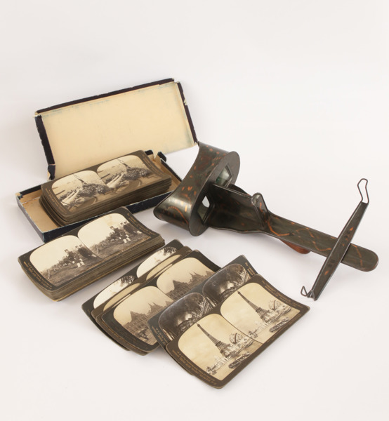 Stereoskop med bilder, tidigt 1900-tal