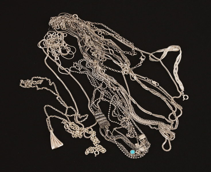 Parti hals- och armband i silver