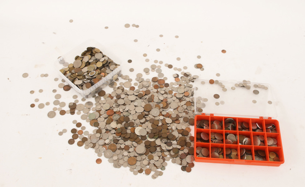 Parti mynt, fåtal i silver