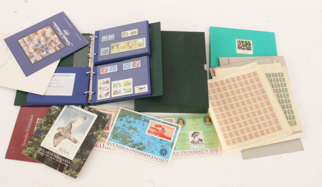 Parti svenska frimärken, postfriska