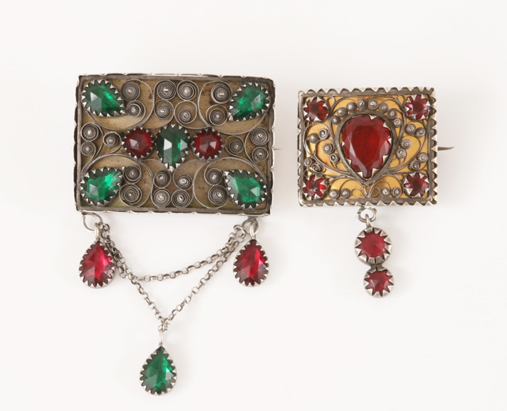 Allmogesmycken 2 delar, silver, bl.a. Gustaf Dahlgren, Malmö, 1911