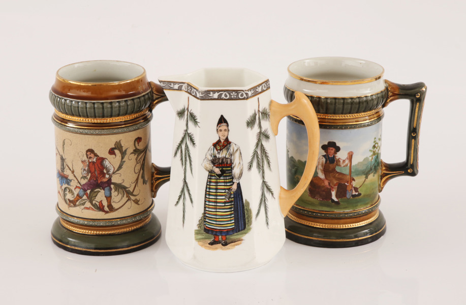 Keramik 3 delar, Rörstrand, omkring år 1900