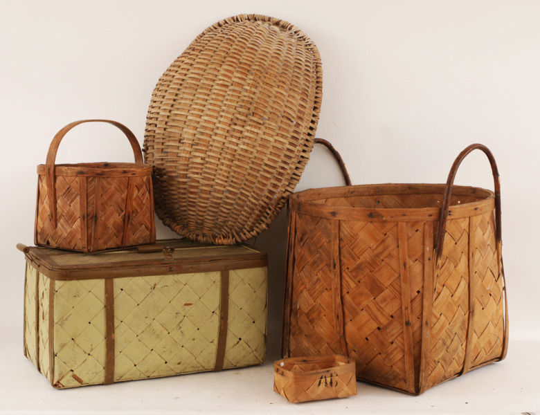 Flätade korgar 5 delar