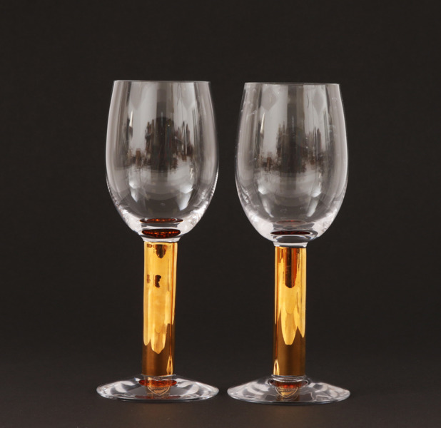 Vitvinsglas 2st, "Nobel", Gunnar Cyrén för Orrefors