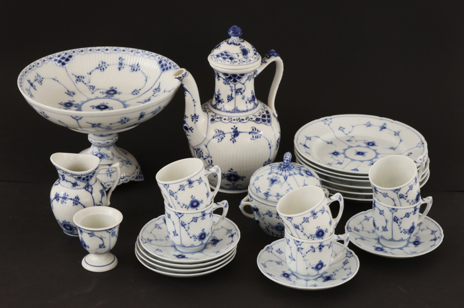 Kaffeservisdelar, "Musselmalet", Royal Copenhagen/Bing & Gröndahl, Danmark