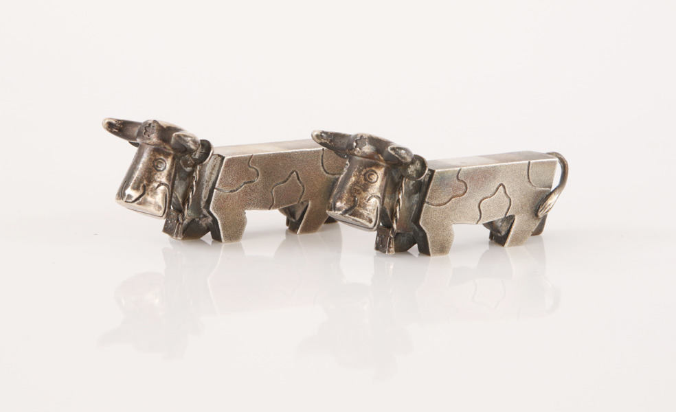 Smörhundar ett par, silver, Ceson