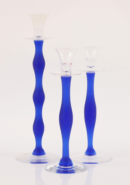 Ljusstakar 3st, "Celeste", Ann Nilsson för Orrefors