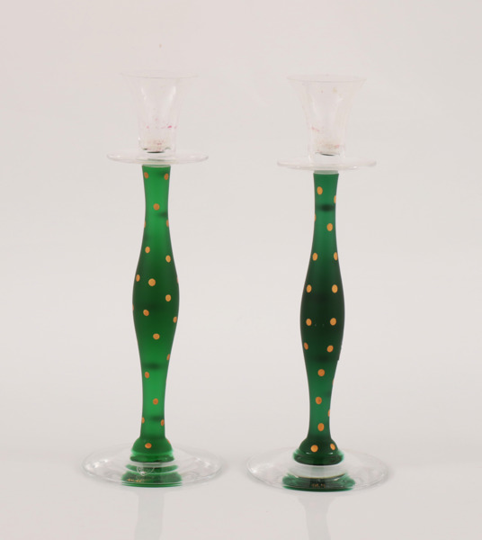 Ljusstakar ett par, "Celeste", Ann Nilsson för Orrefors