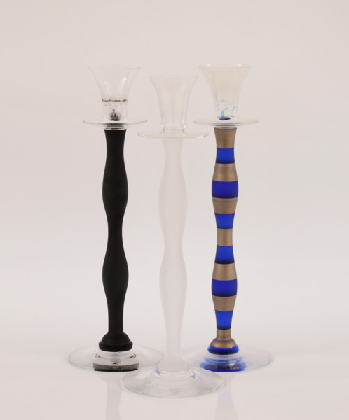 Ljusstakar 3st, "Celeste", Ann Nilsson för Orrefors