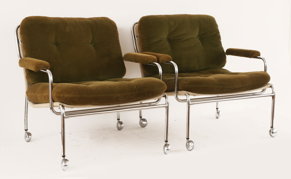 Fåtöljer ett par, "Eva", Pethrus Lindlöf för AB Lindlöfs Möbler