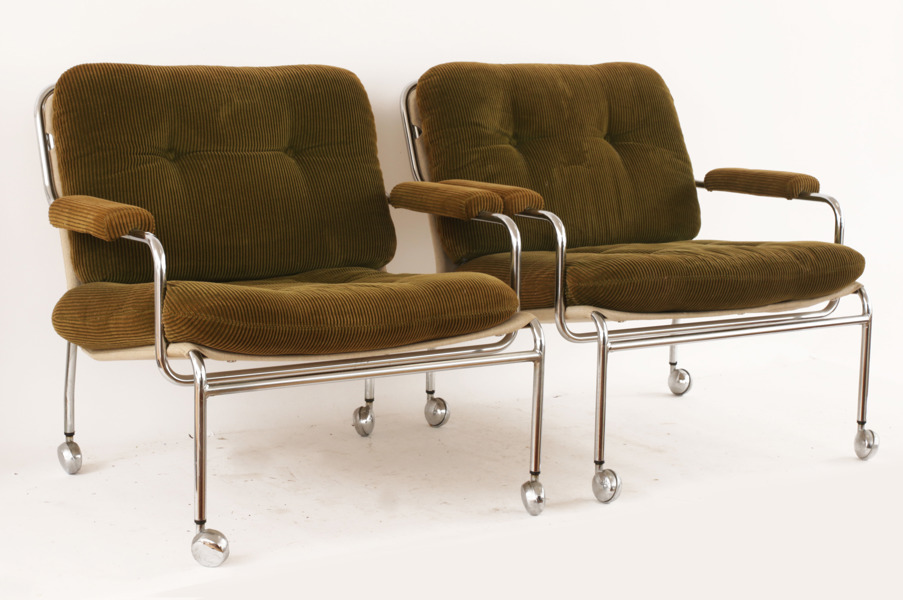 Fåtöljer ett par, "Eva", Pethrus Lindlöf för AB Lindlöfs Möbler