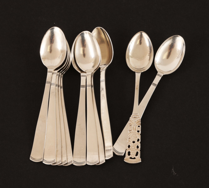 Kaffeskedar 10+1, silver