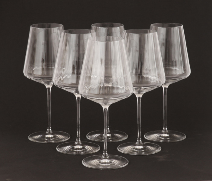 Rödvinsglas 6st, "Bernadotte", Sigvard Bernadotte för Georg Jensen