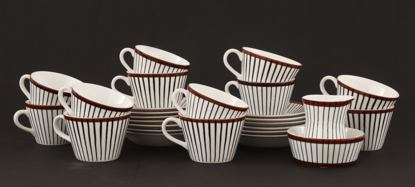 Kaffeservis, "Spisa Ribb", Stig Lindberg för Gustavsberg