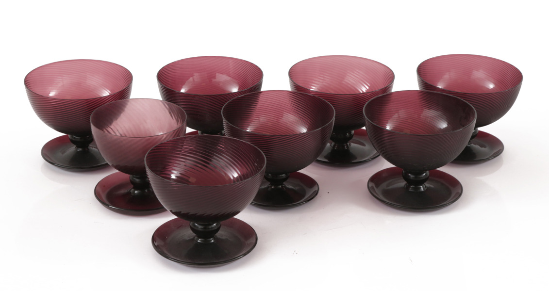 Dessertskålar 8st, "Snoddas", Lennart Andersson för Gullaskruf