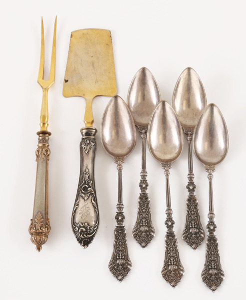 Silver 7 delar, 1800-tal