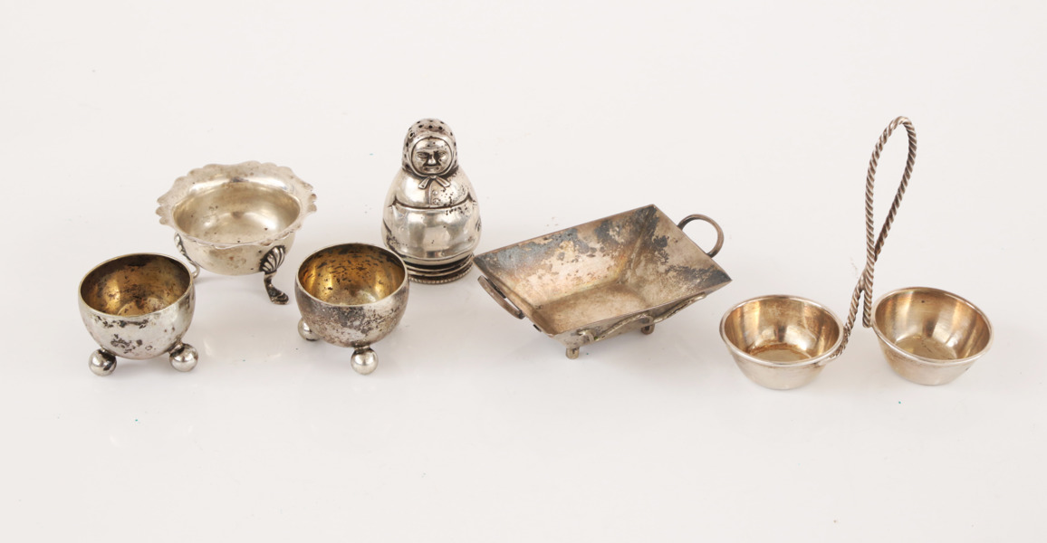 Silver 6 delar, bl.a. sterling