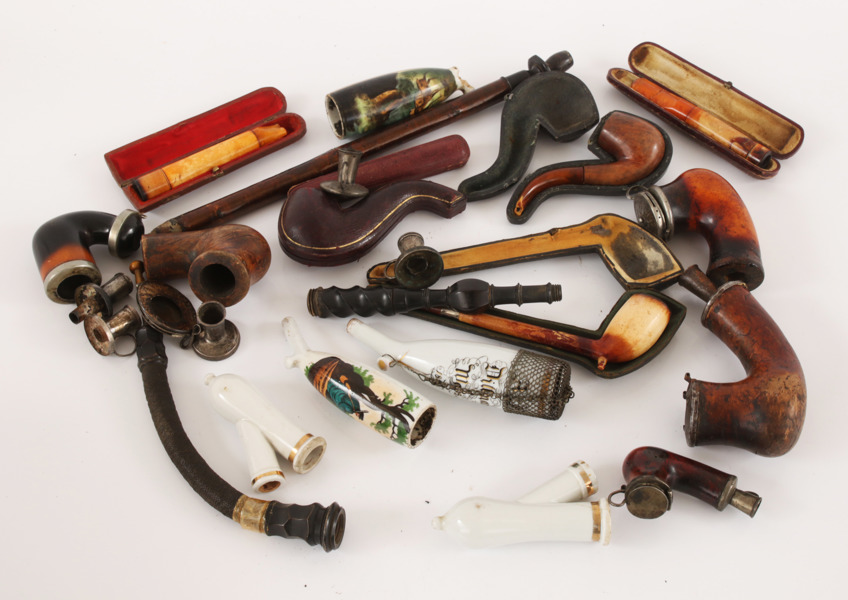 Parti pipor, mestadels 1800-tal