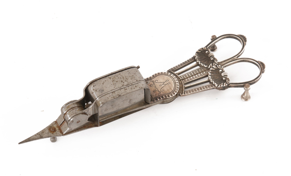 Ljussax i sterlingsilver och stål, England, 1800-talets första hälft