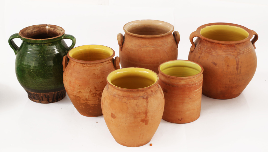 Syltkrukor 6st, mestadels Gefle/Nittsjö, 1800-tal