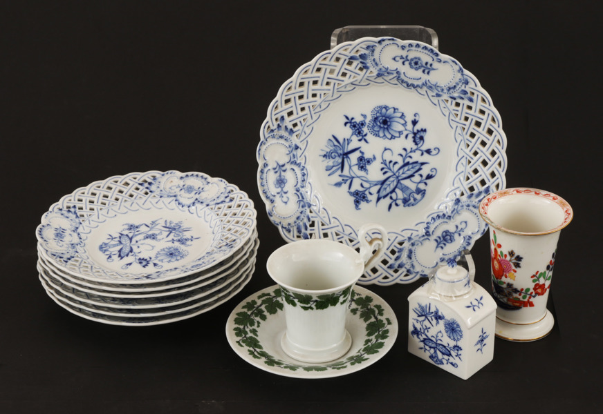 Porslin 10 delar, Meissen, Tyskland