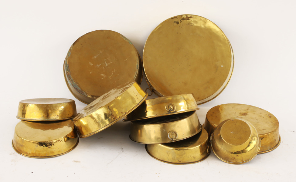 Mässing 10 delar, Skultuna, 1800-tal