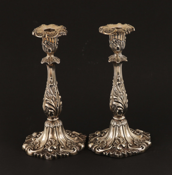 Ljusstakar ett par, silver, nyrokoko, 1855
