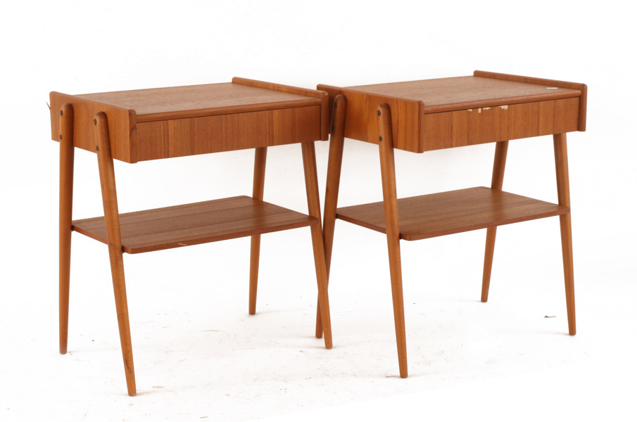 Nattduksbord ett par, Carlström & co, 1950/60-tal