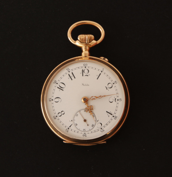 Fickur, Halda Fickurfabrik, 18k, med boett från 1897