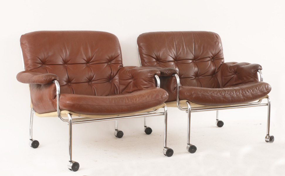 Fåtöljer ett par, Lindlöfs Möbler, Lammhult, 1900-talets andra hälft